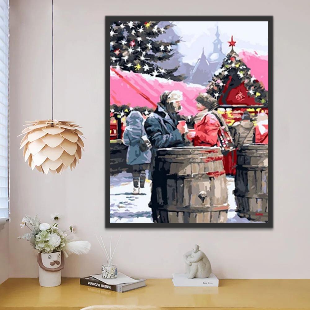 Marché de Noël Peinture par Numéros