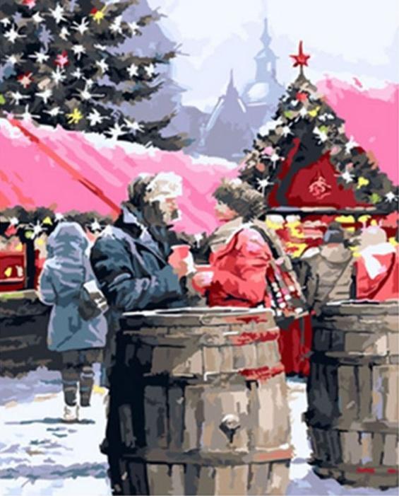 Marché de Noël Peinture par Numéros