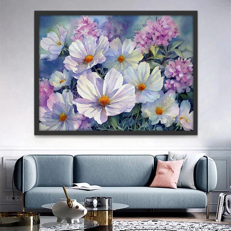 Marguerites Blanches Peinture par Numéros