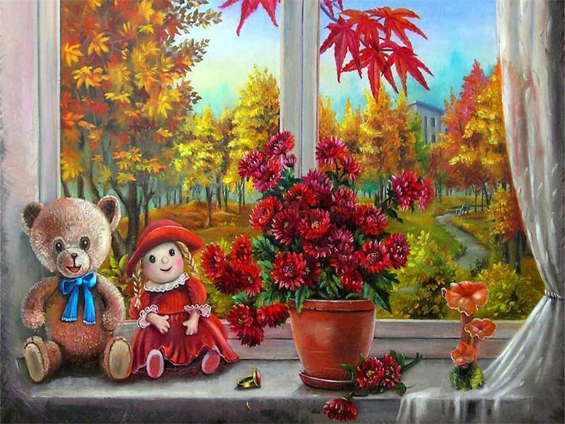 Marguerites du Transvaal Rouges Peinture par Numéros
