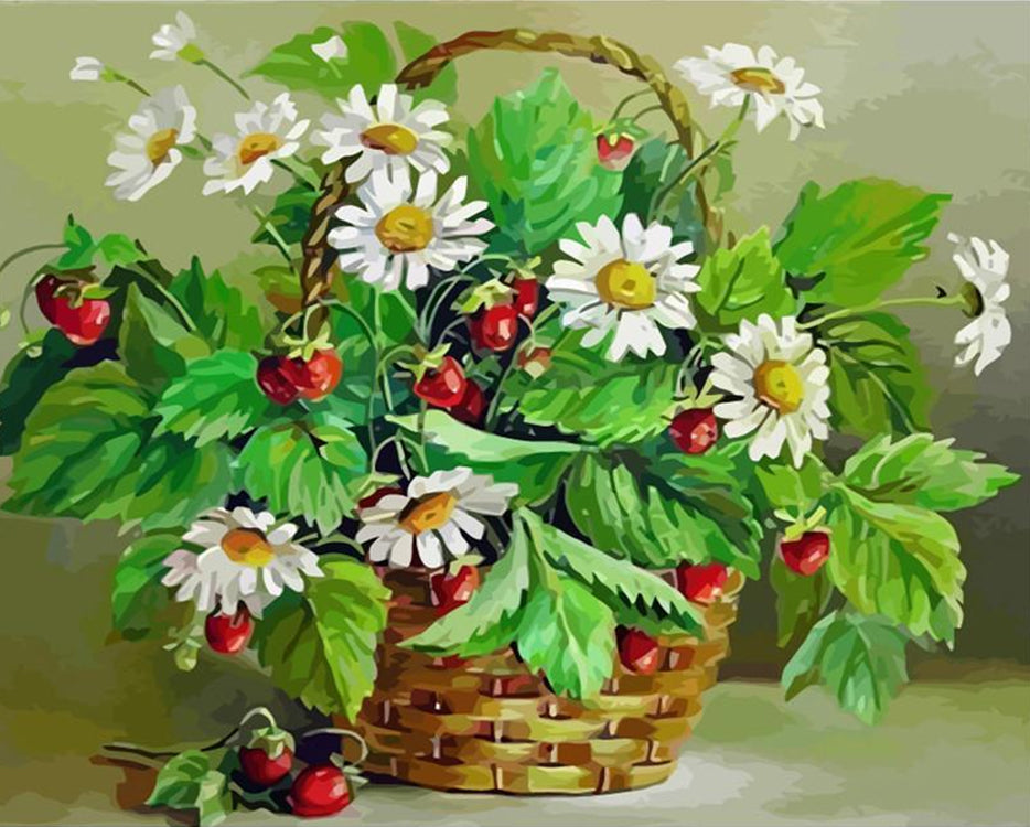 Marguerites et Fruits Peinture par Numéros