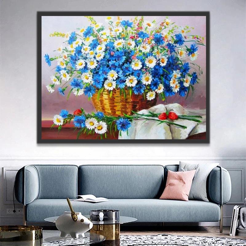 Marguerites Floraison Peinture par Numéros