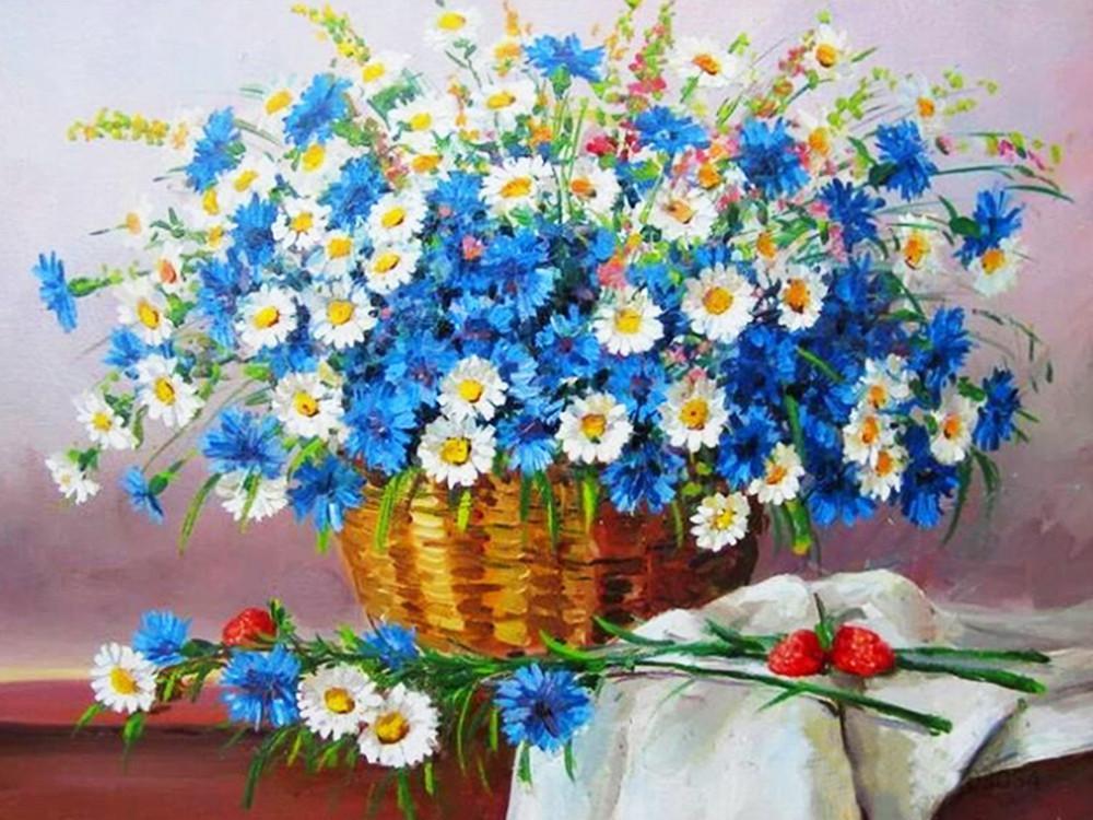 Marguerites Floraison Peinture par Numéros
