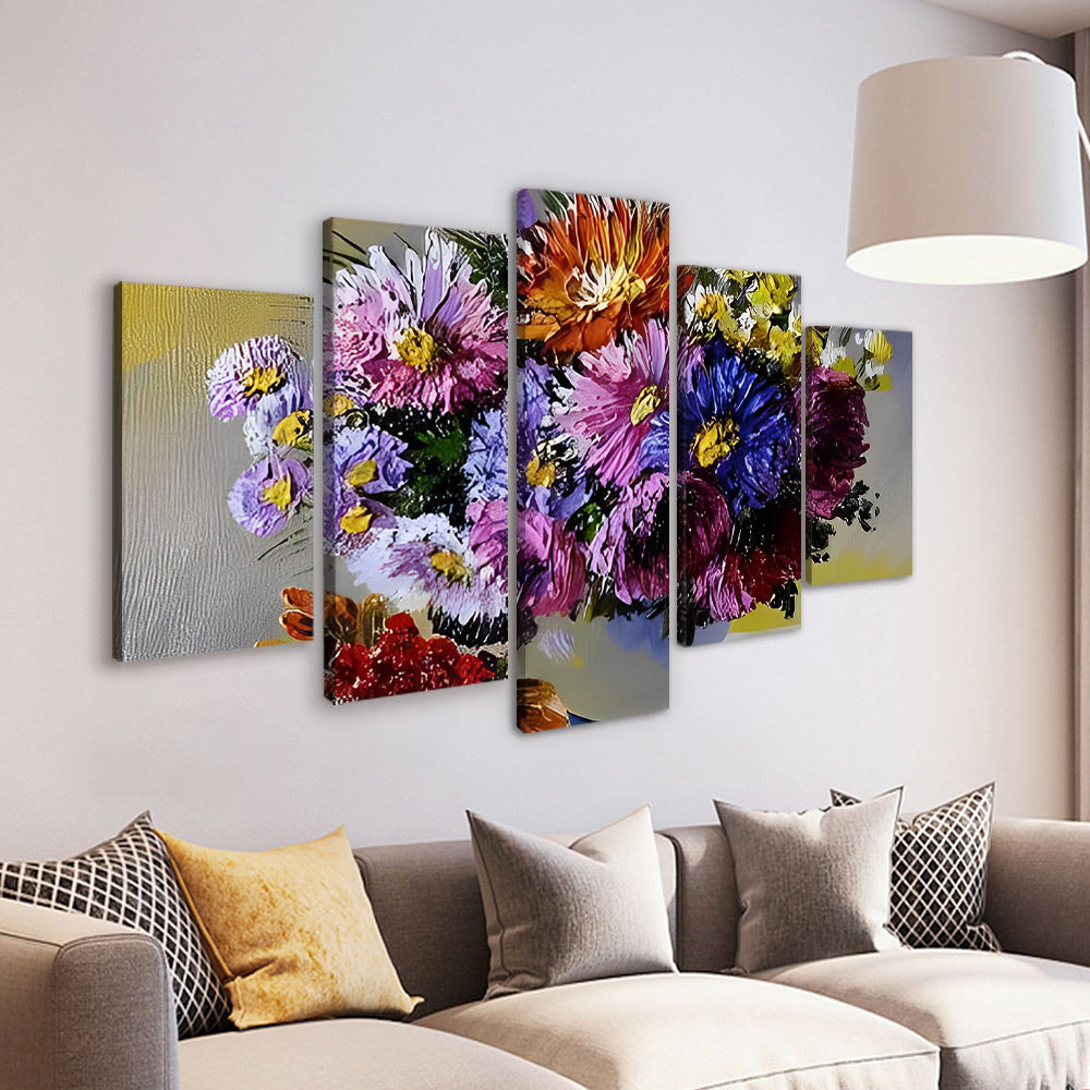 Marguerites Multicolores 5 Partie Peinture par Numéros