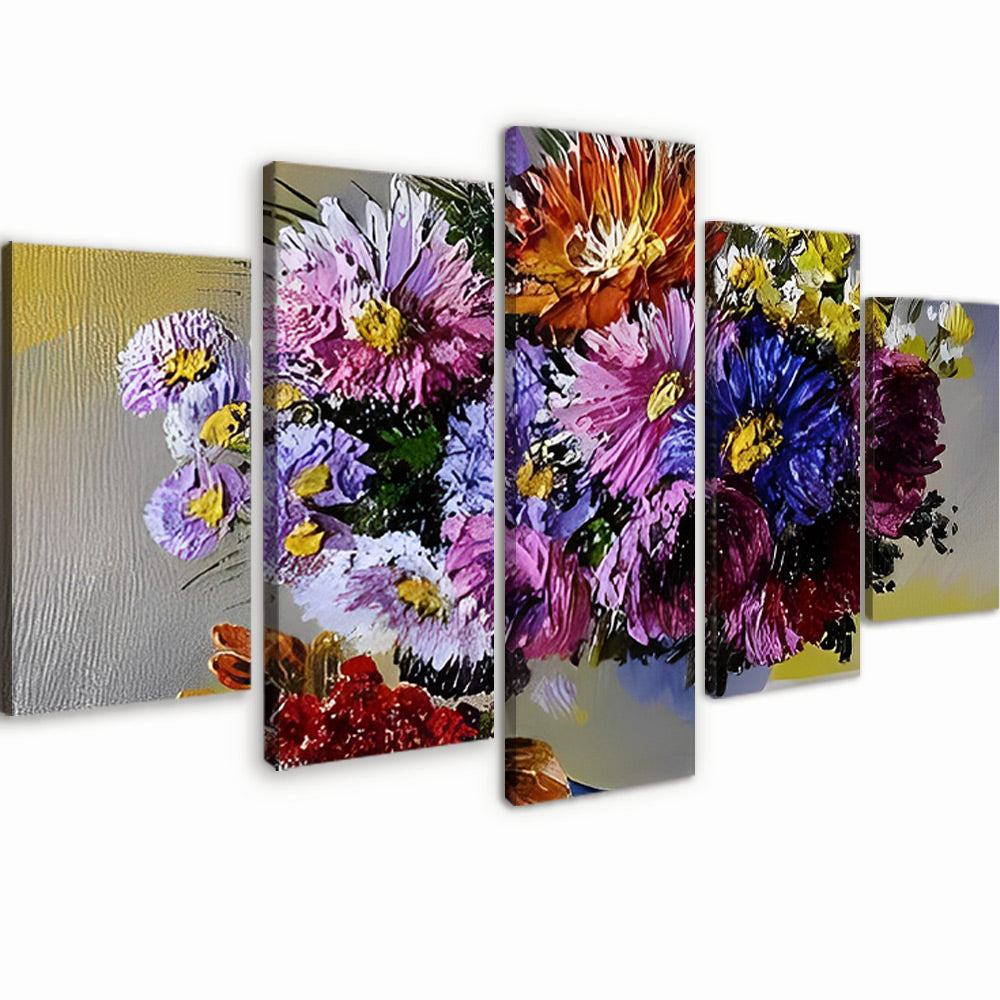 Marguerites Multicolores 5 Partie Peinture par Numéros