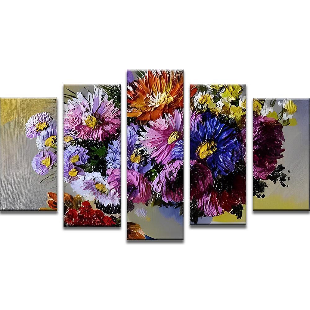 Marguerites Multicolores 5 Partie Peinture par Numéros