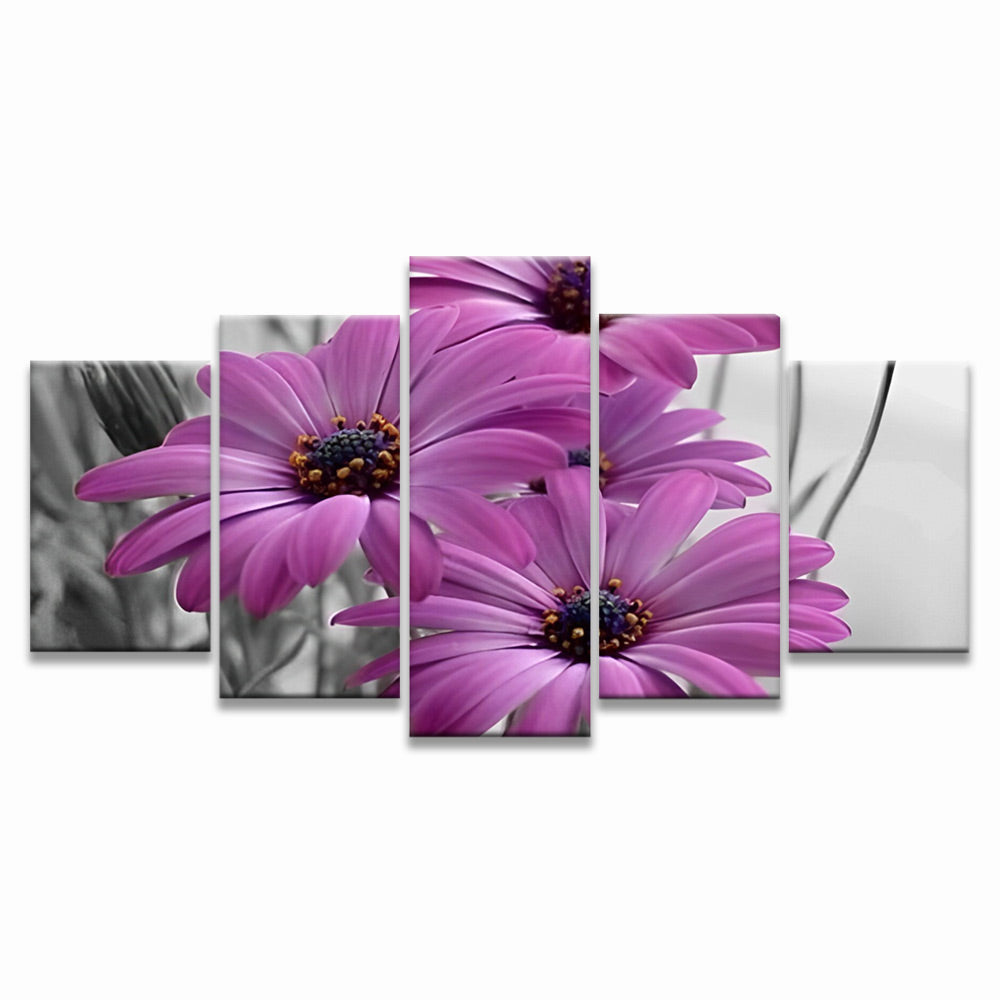 Marguerites Violettes 5 Partie Peinture par Numéros