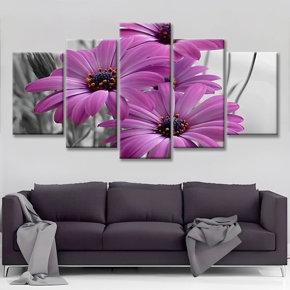 Marguerites Violettes 5 Partie Peinture par Numéros