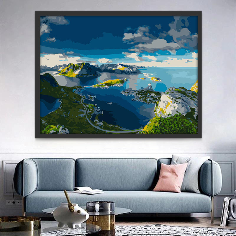 Mer et Ciel Bleu avec des Nuages Peinture par Numéros