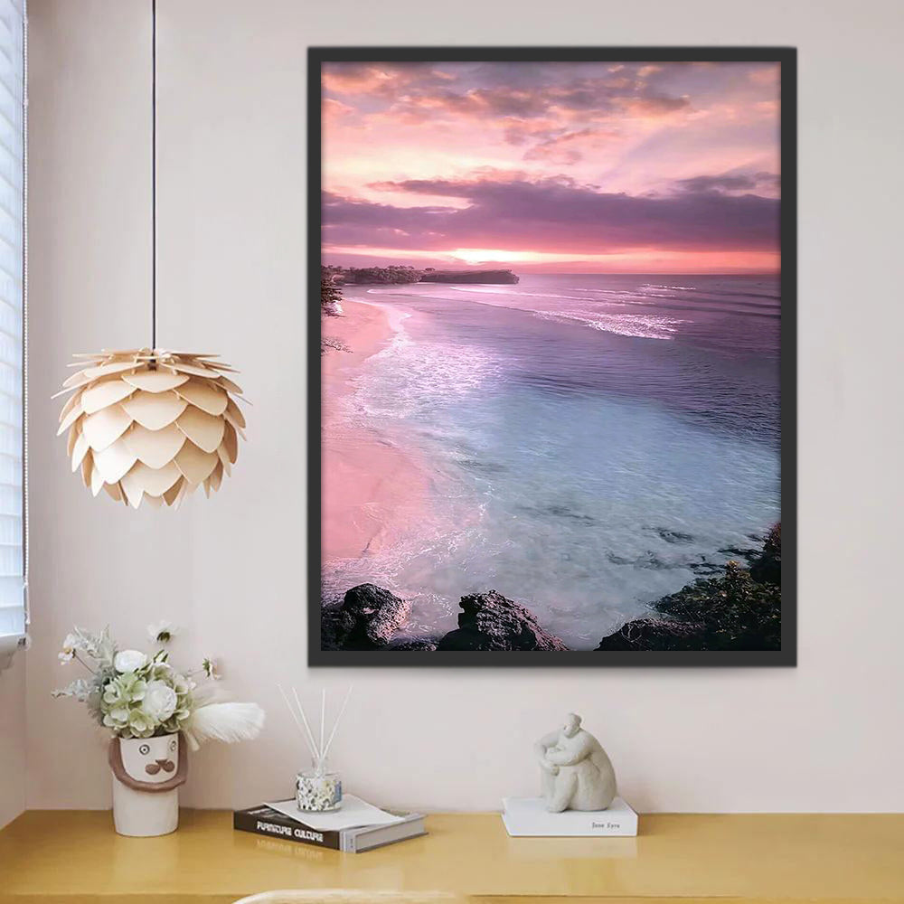 Mer et Ciel Rose Peinture par Numéros