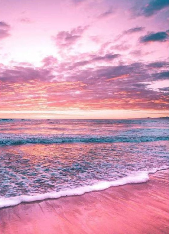 Mer et Ciel Roses Peinture par Numéros