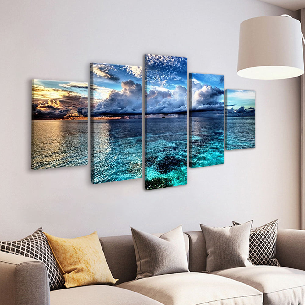 Mer et Nuages 5 Partie Peinture par Numéros