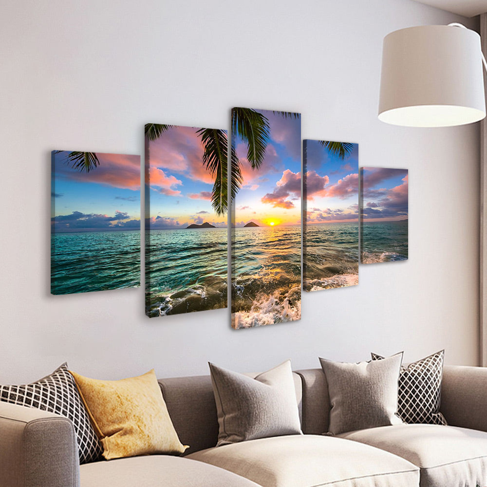 Mer et Soleil 5 Partie Peinture par Numéros
