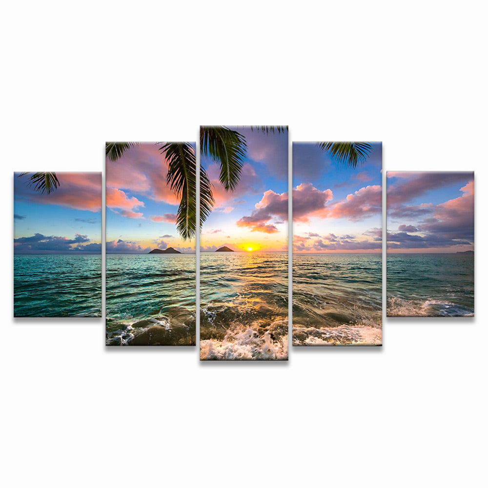 Mer et Soleil 5 Partie Peinture par Numéros