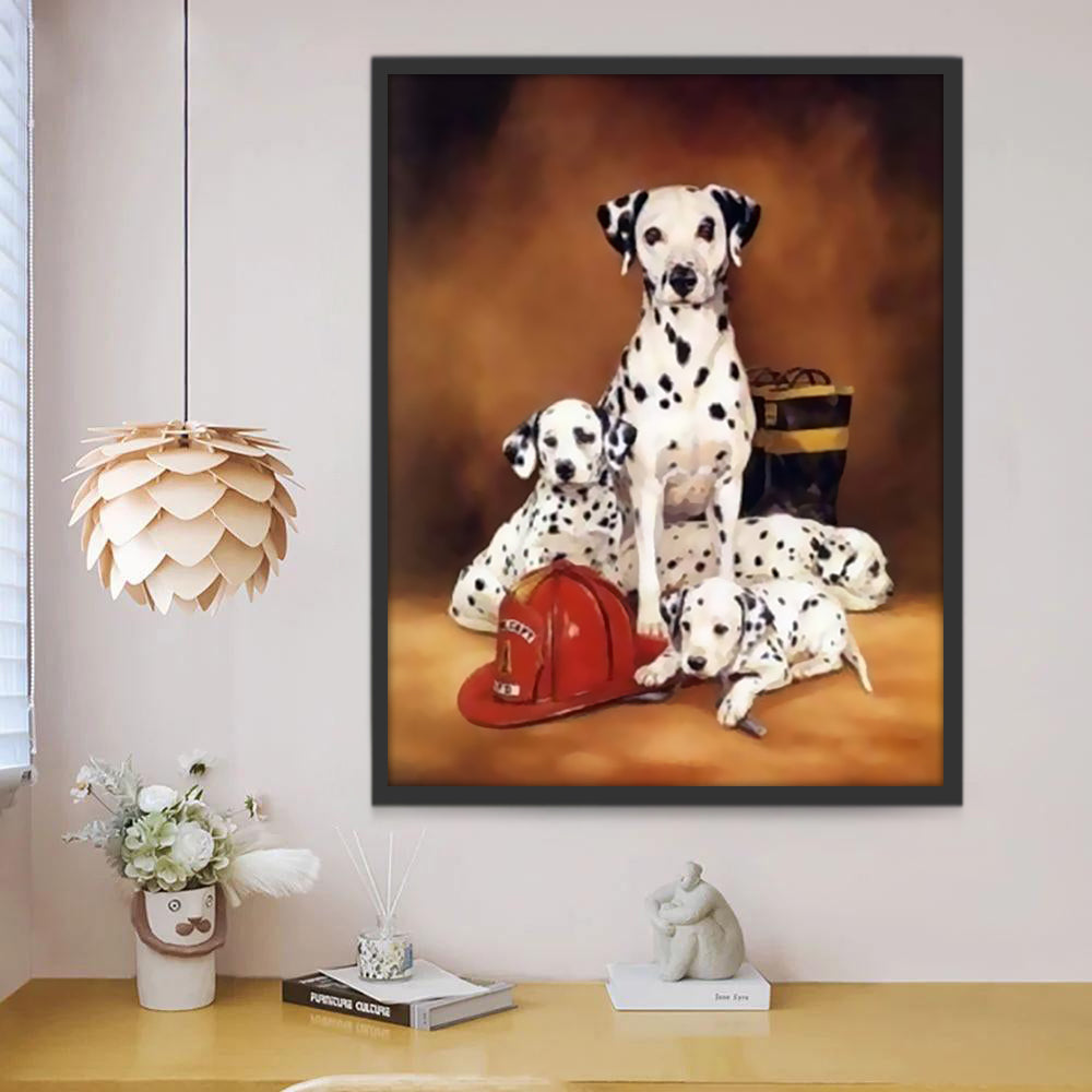 Mère Dalmatien et ses Bébés Peinture par Numéros