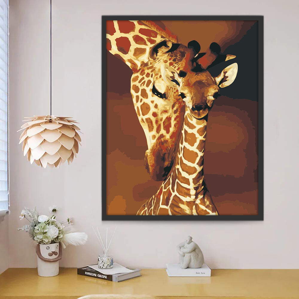 Mère Girafe et Son Bébé Peinture par Numéros