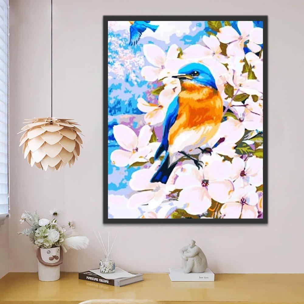 Mésange Bleue et Rousse Peinture par Numéros