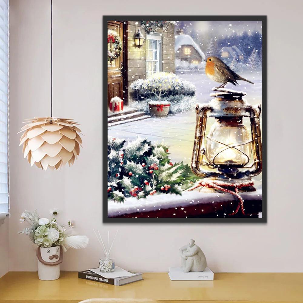 Mésange Noël Peinture par Numéros