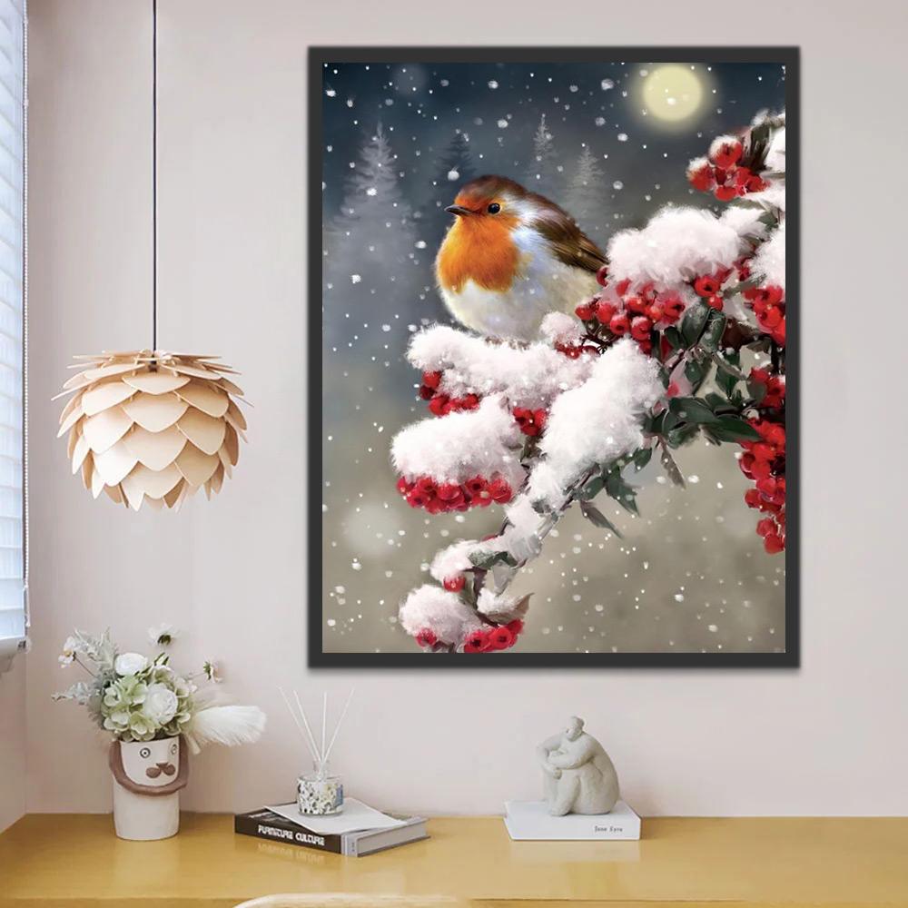 Mésange Noël Peinture par Numéros