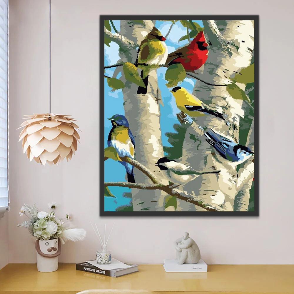 Mésanges Variées Peinture par Numéros