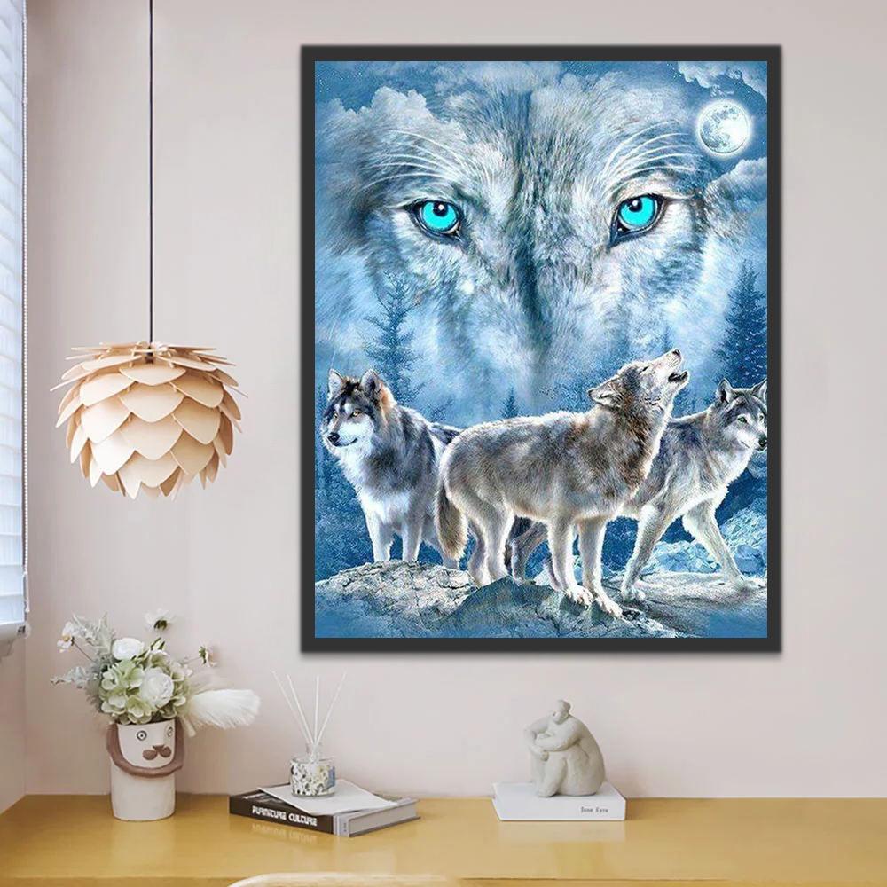 Meute de Loups Peinture par Numéros