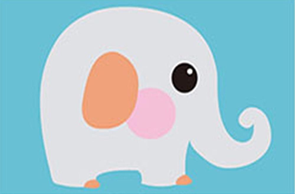 Mignon Éléphant Cartoon Enfants Peinture par Numéros