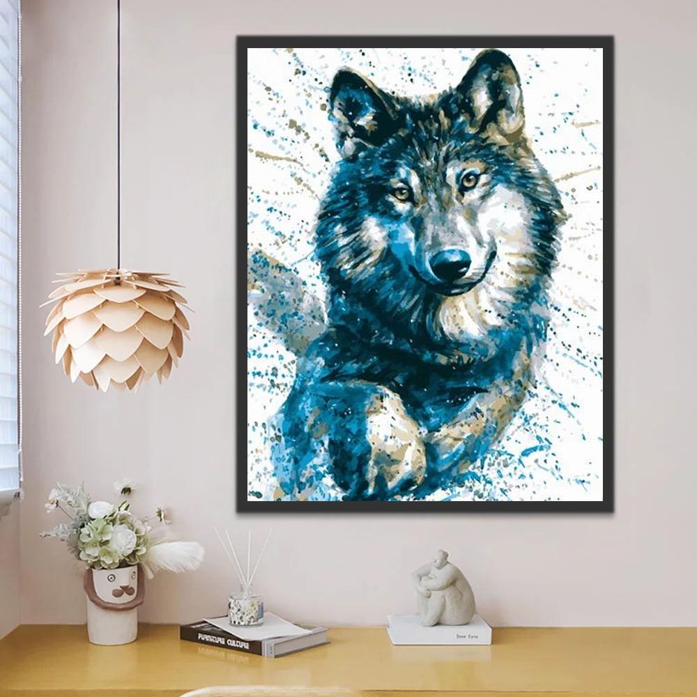 Mignon Loup Peinture par Numéros