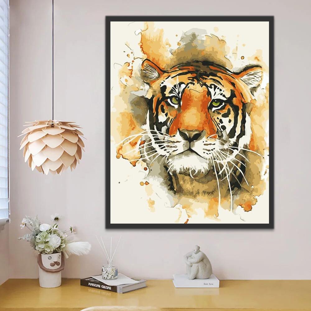 Mignon Tigre Peinture par Numéros
