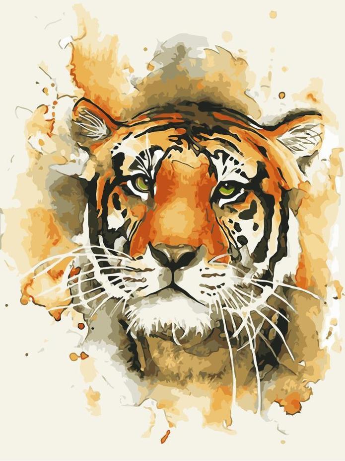 Mignon Tigre Peinture par Numéros