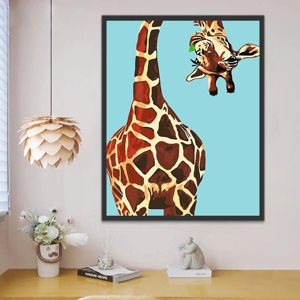 Mignonne Girafe Drôle Peinture par Numéros