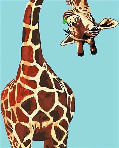 Mignonne Girafe Drôle Peinture par Numéros