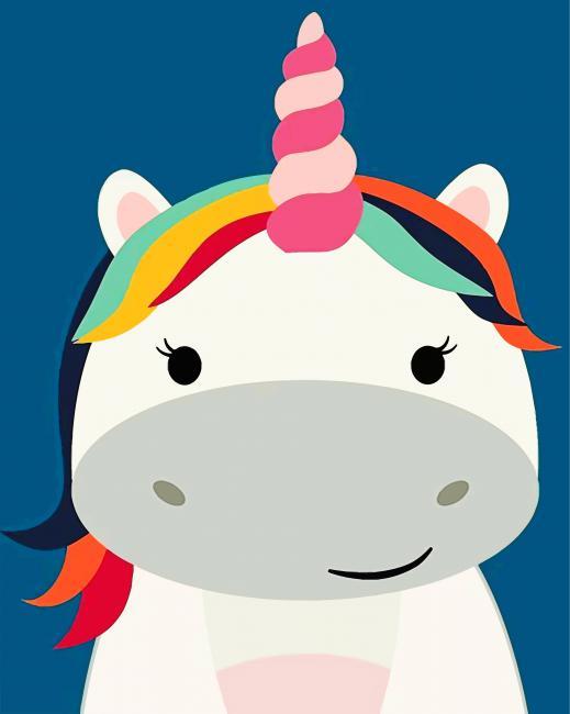 Mignonne Licorne Coquine Peinture par Numéros