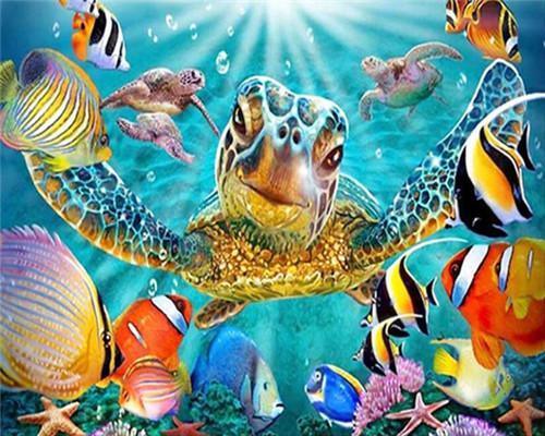 Mignonne Tortue Peinture par Numéros