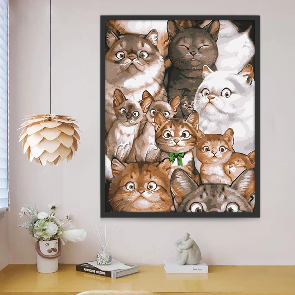 Mignons Chats Drôles Peinture par Numéros