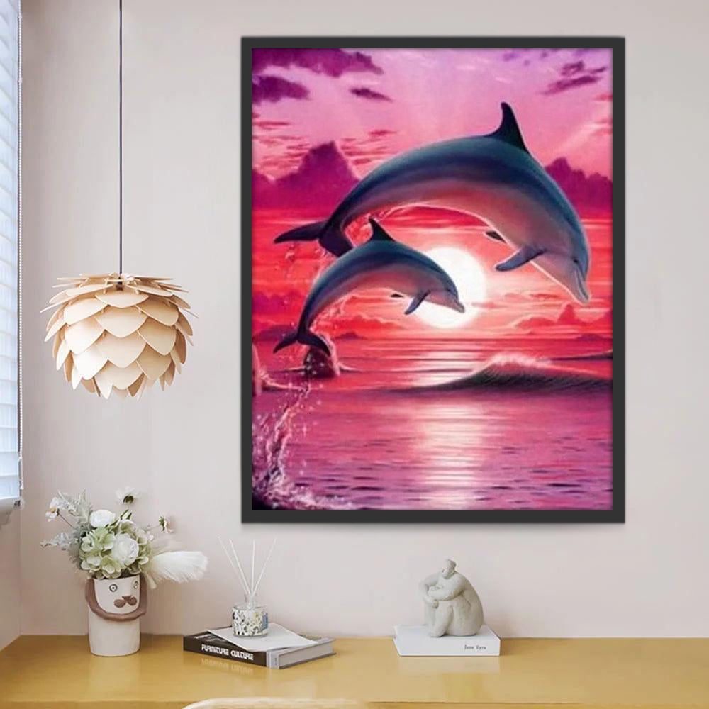 Mignons Dauphins Peinture par Numéros
