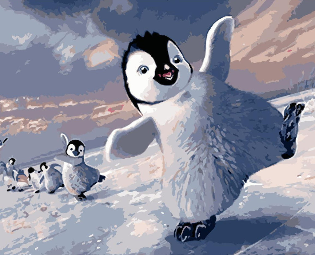 Mignons Manchots Peinture par Numéros