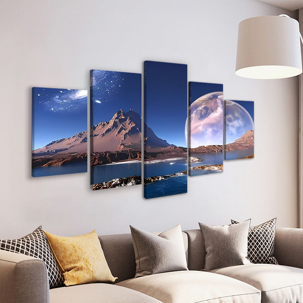 Mont et Lune 5 Partie Peinture par Numéros