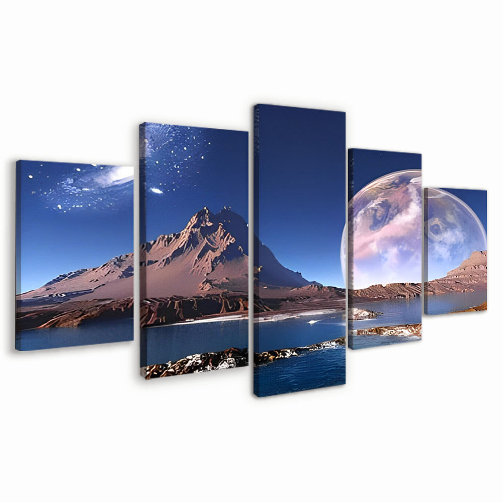 Mont et Lune 5 Partie Peinture par Numéros