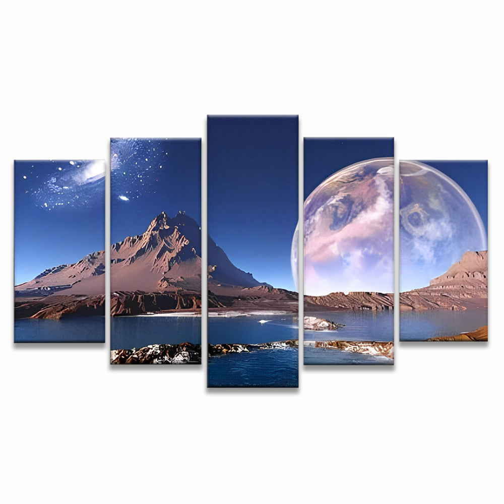 Mont et Lune 5 Partie Peinture par Numéros