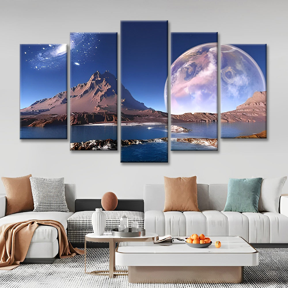 Mont et Lune 5 Partie Peinture par Numéros