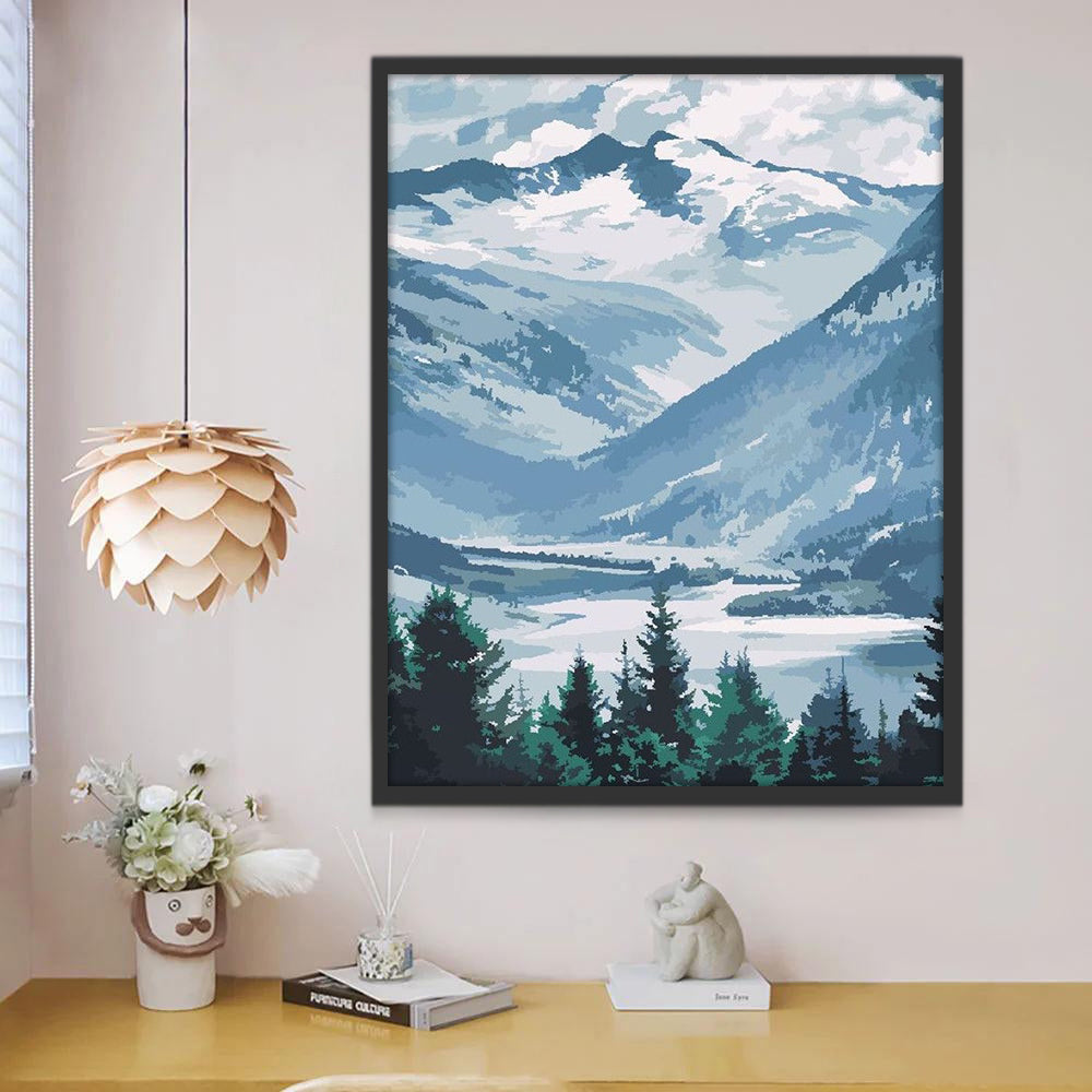 Montagne Couverte de Neige Peinture par Numéros