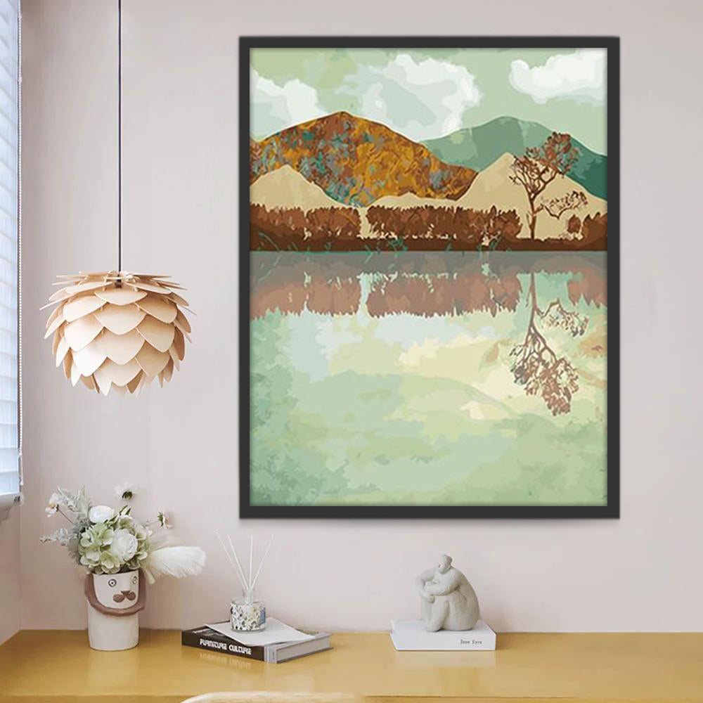 Montagnes et Reflet Peinture par Numéros