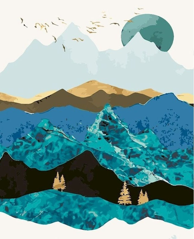 Montagnes Vertes Peinture par Numéros
