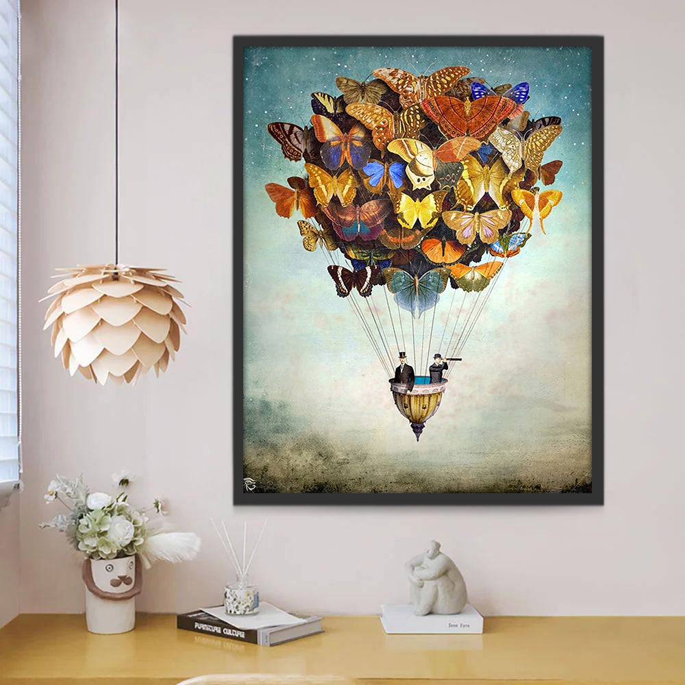 Montgolfière Papillon Peinture par Numéros