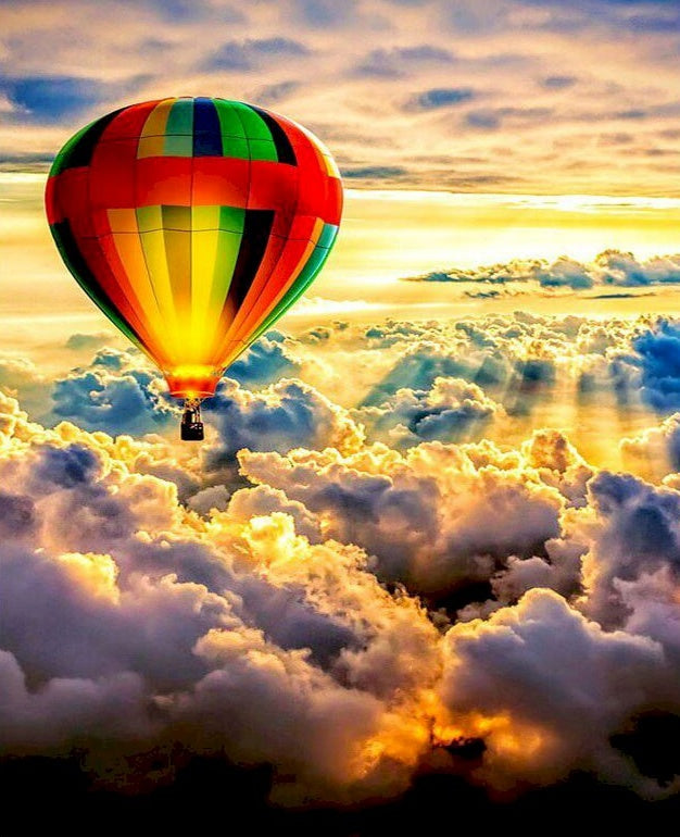 Montgolfière sur Nuages Peinture par Numéros