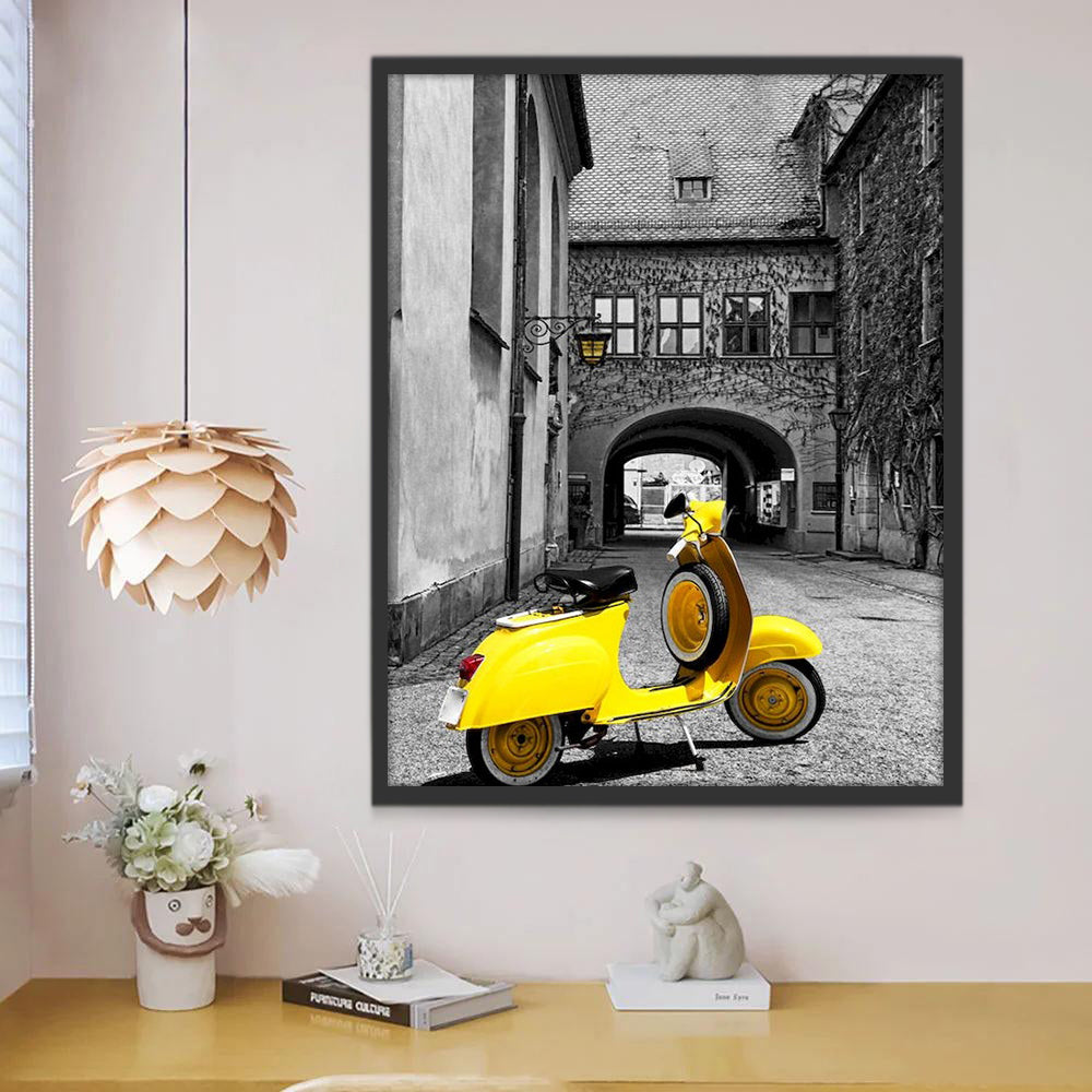Moto Jaune Peinture par Numéros