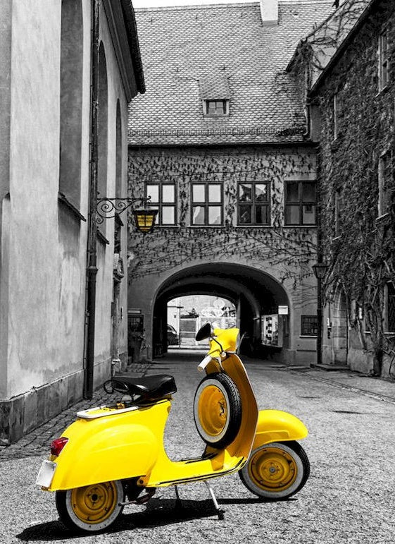 Moto Jaune Peinture par Numéros