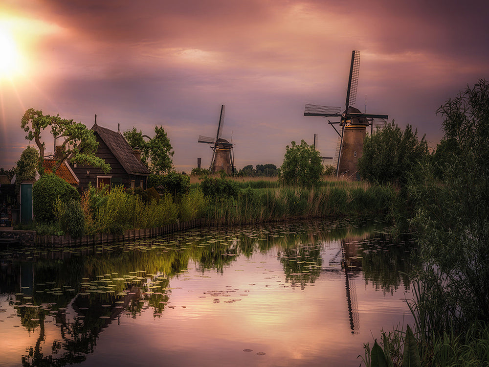 Moulins à vent de Kinderdijk Peinture par Numéros