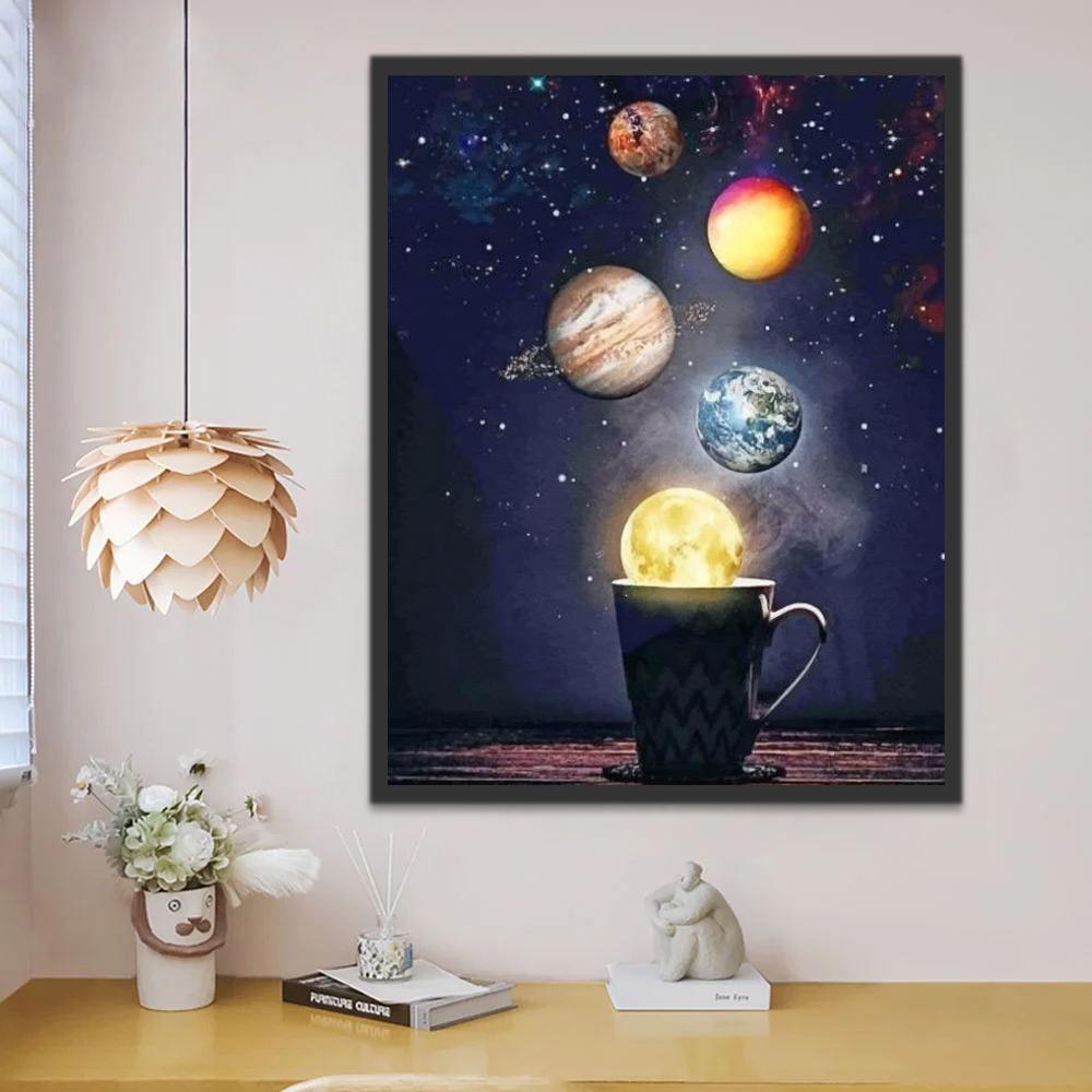 Mug et planètes Peinture par Numéros