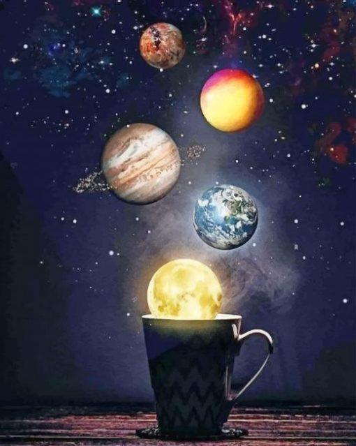 Mug et planètes Peinture par Numéros